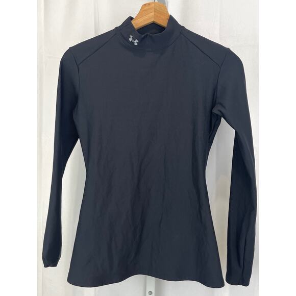 UNDER ARMOUR Womens ColdGear Compression Mock Long Sleeve Top Black Size M - Picture 1 of 11